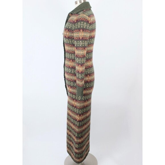 Ralph Lauren Collection sweater cardigan Small dress Fair Isle long full length - Picture 10 of 12